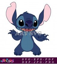 Stitch Cartoon Character Big Happy Smiling SVG