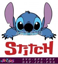 Stitch Cartoon Character Design Vector Image SVG