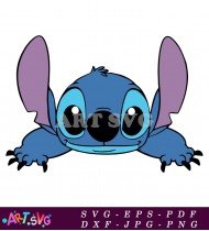 Cute Blue Stitch Character Cartoon Illustration SVG