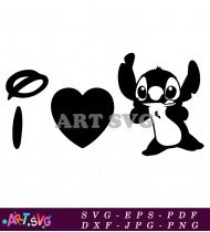 Black And White Stitch Cartoon Design SVG