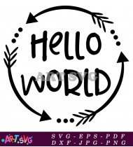 Hello World Baby Boy Arrow Design SVG