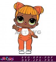 LOL Surprise Doll With Orange Hair In Orange Outfit SVG