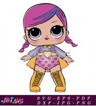 Lol Surprise Doll Baby With Purple Hair SVG