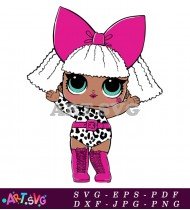 Cute Girl With Leopard Print Outfit SVG