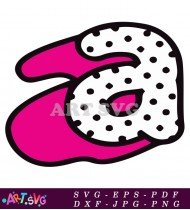 Black Polka Dot Pink Letter 'a' SVG