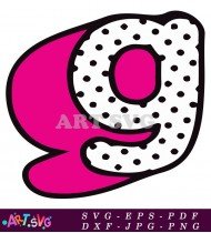 Cute Pink G With Polka Dot Design SVG