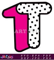 Alphabet Letter T Polka Dot Background Image SVG