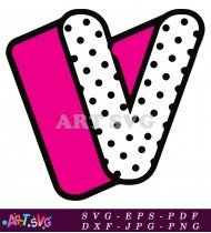 Alphabet Letter V Polka Dot Background Image SVG