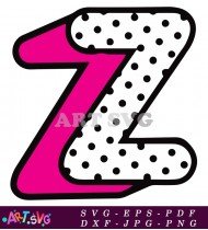 Alphabet Letter Z Polka Dot Background Image SVG