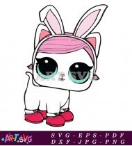 LOL Kitty with White Fur and Red Shoes SVG