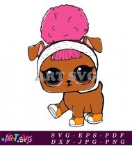 LOL Dog with Fluffy Pink Hair SVG 1