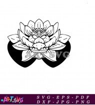 Black And White Flower Tattoo Illustration Design SVG