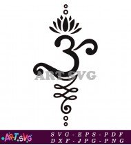 Om Symbol With Mandala Flower Tattoo Design SVG