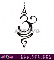 Floral Pattern Om Symbol Yoga Tattoo Design SVG