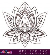 Ornamental Mandala with Flower and Pattern Design SVG