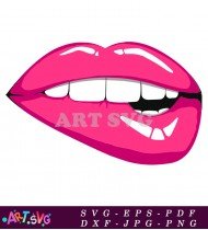 Pink Glossy Lips Art Clip Art SVG 1