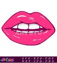 Pink Lips Smiling And Happy Lip SVG 1