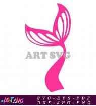 Pink Mermaid Tail Design For Swim SVG 1