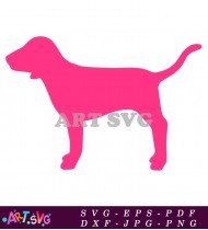 Pink Dog Silhouette SVG Design Cut File