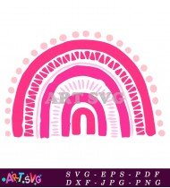 Rainbow With Pink And White Design SVG