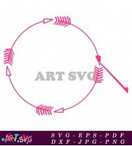 Arrow Circle With Hearts Decoration Style SVG 1