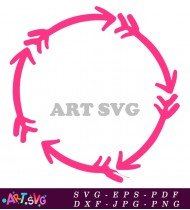 Simple Swirls Circle Frame Vector Art SVG