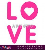 Pink Bold Love Typography Word Font SVG