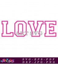 Pink Love Word Design With Outline SVG