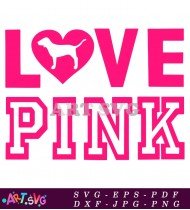 Love Pink Text Design Font Logo Style SVG 1