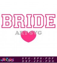 Bride Pink Heart Design Graphic Art Style SVG 1