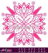 Mandala Design Pattern Pink Art Graphic Style SVG 1