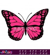 Pink Butterfly Illustration with Black Dots SVG