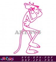 Pink Panther Clipart Illustration Vector Graphic SVG