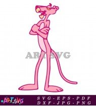 Pink Panther Cartoon Character Vector Clip Art SVG 2