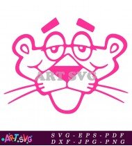 Pink Panther Cartoon Character Vector Clip Art SVG 3