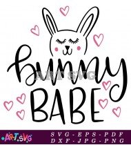 Bunny Babe Valentines Day Graphic Design SVG