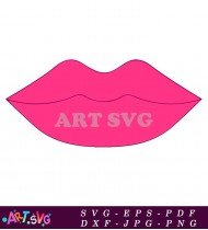 Bright Pink Lips Vector Illustration Design SVG