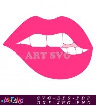 Big Pink Lips with White Teeth Icon SVG