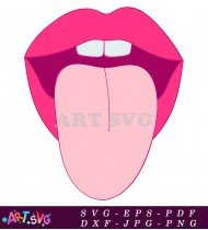 Tongue Sticking Out Pink Lips Emoji SVG