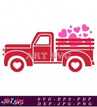 Red Truck Filled With Hearts Valentines Day SVG