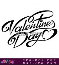 Valentines Day Black And White Design SVG