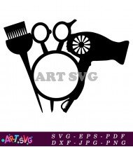 Hairdressing Scissors Brush And Blower SVG 1