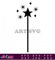 Black Starburst Sparkle Beauty Design SVG