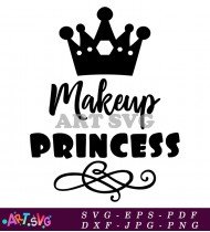 Makeup Princess Crown Silhouette Design SVG 1