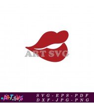 Red Lip Shape With Inside Bite SVG