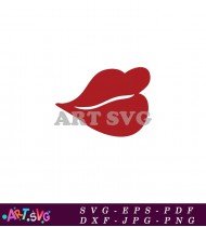 Red Lips Kiss Silhouette Design Graphic SVG 1