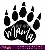 Mama Text With Paw Print Design SVG