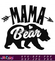 Mama Bear Text With Arrow Design SVG 2