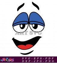 Cartoon Eye Wink Smiling Face Vector Design SVG