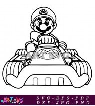 Mario Kart Game Illustration Vector Art SVG